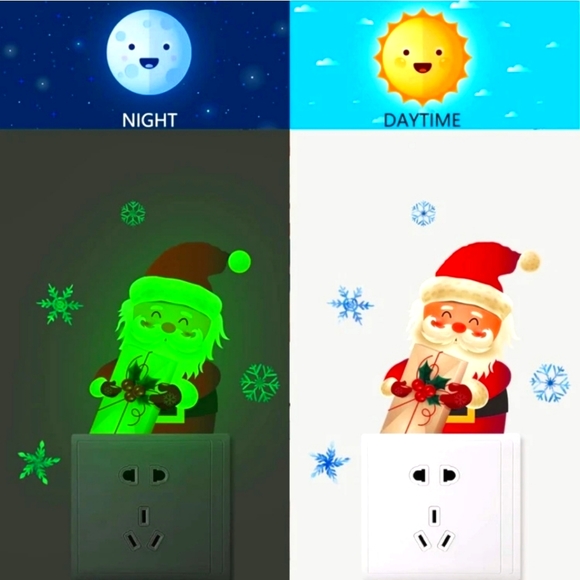 Other - LAST CHANCE Festive Santa Wall Decal Glow-in-the-dark adhesive